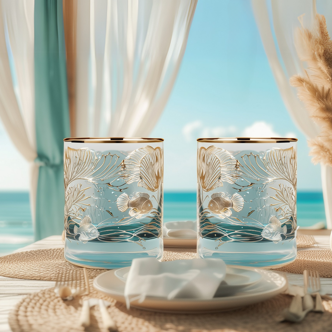 'Ocean Majesty' Whiskey Glasses