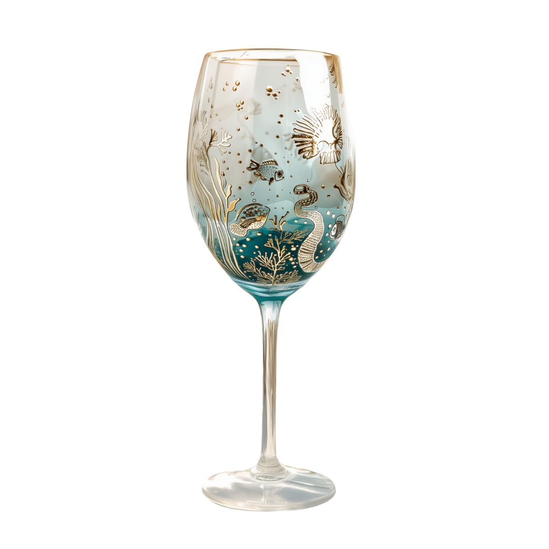 'Ocean Majesty' Goblet Wine Glass