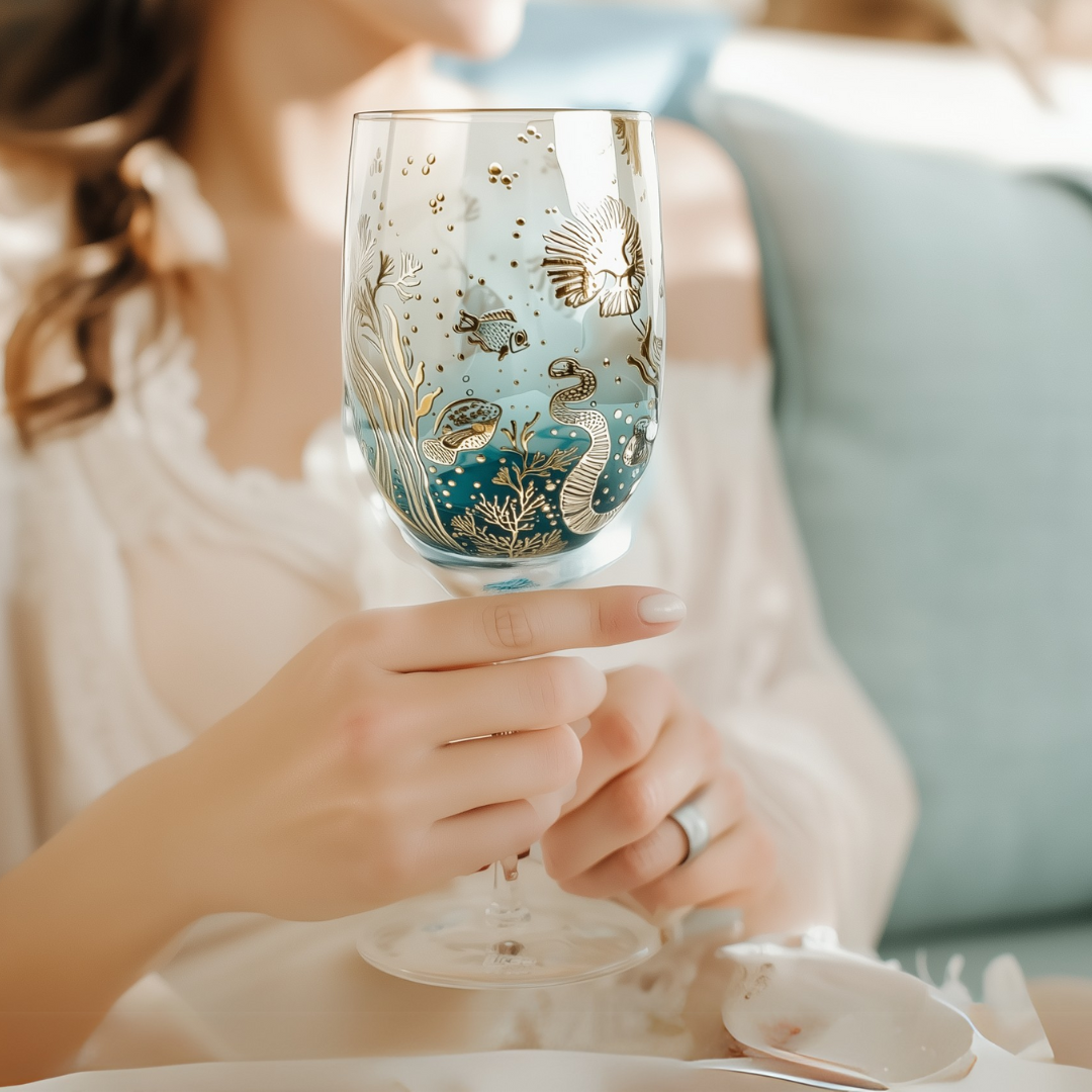 'Ocean Majesty' Goblet Wine Glass