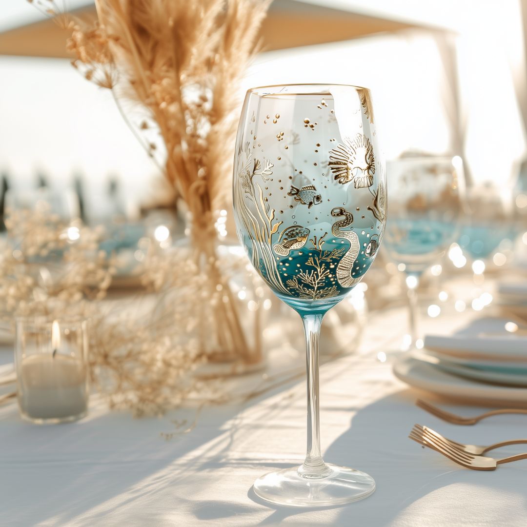 'Ocean Majesty' Goblet Wine Glass