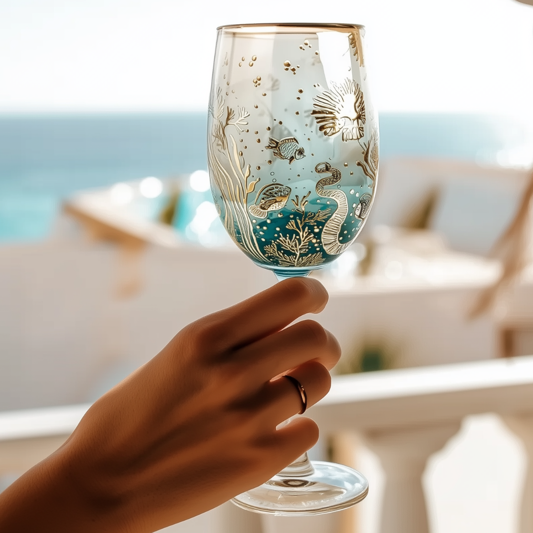 'Ocean Majesty' Goblet Wine Glass