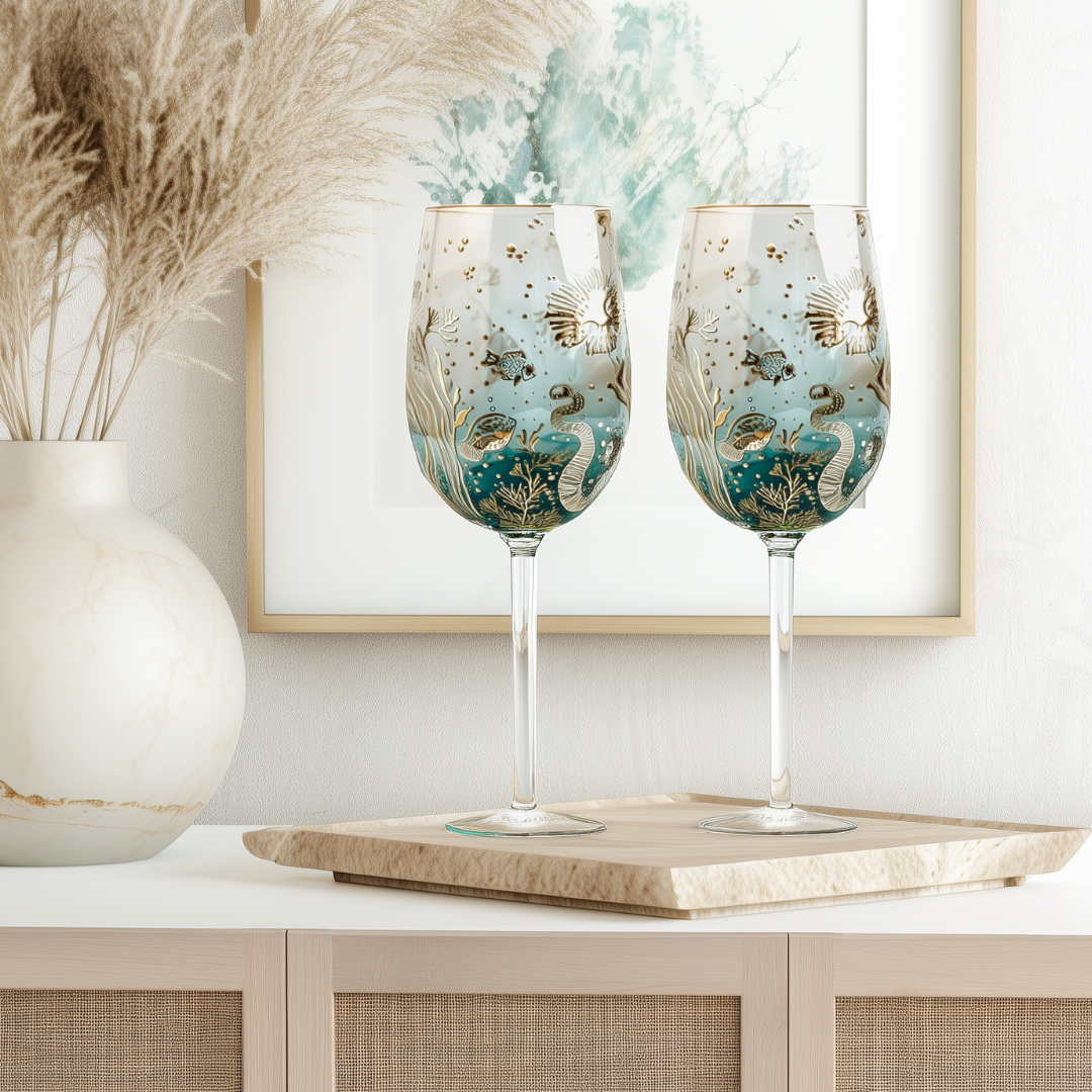 'Ocean Majesty' Goblet Wine Glass