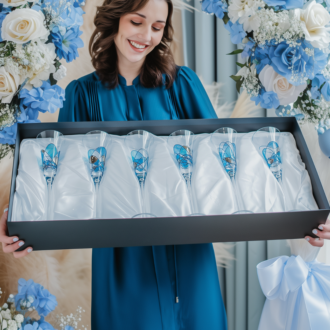 'Nativity' Champagne Flutes