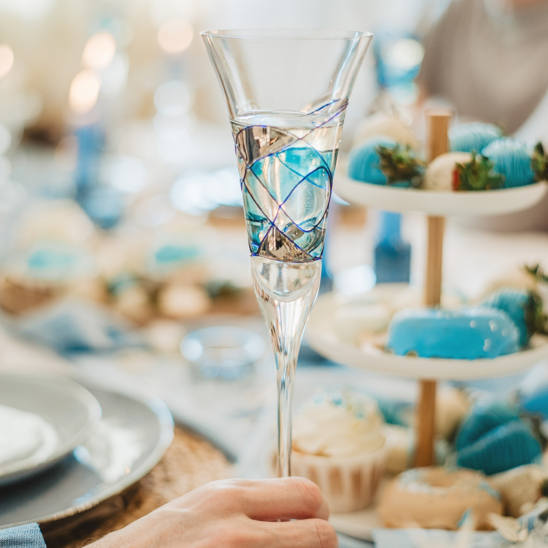 'Nativity' Champagne Flutes