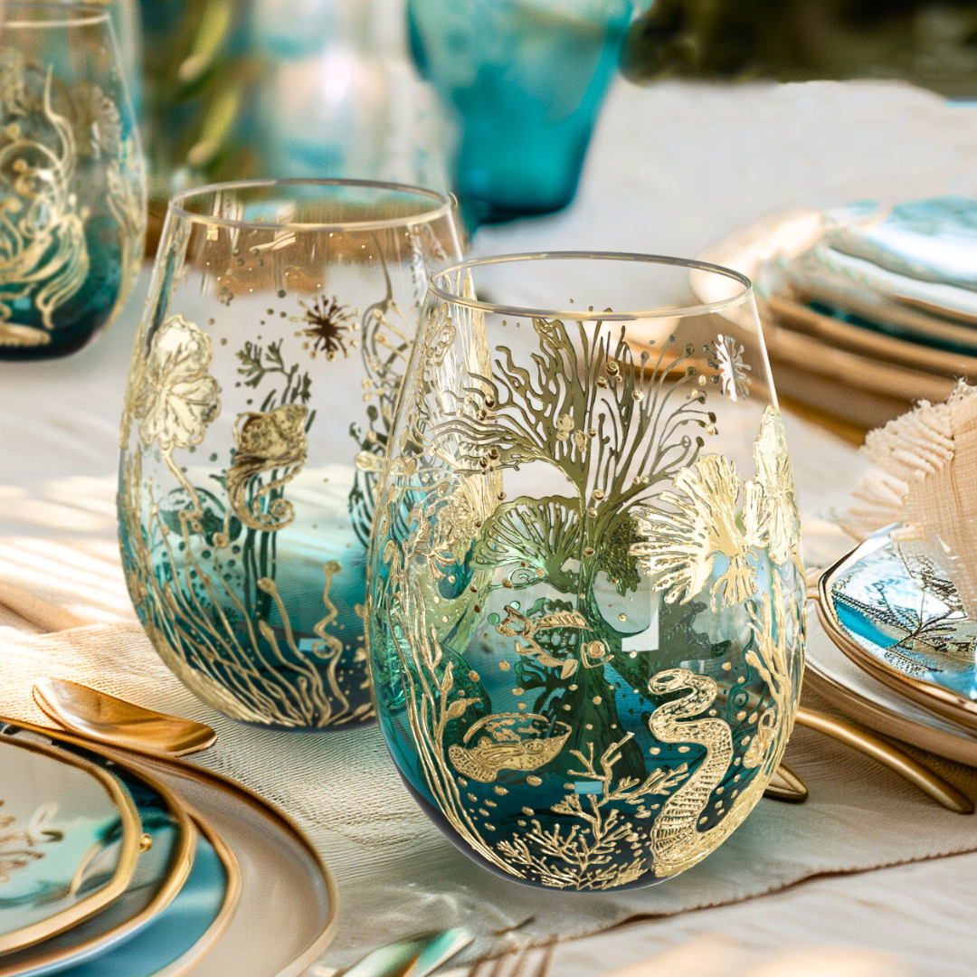 'Ocean' Majesty Wine Glass