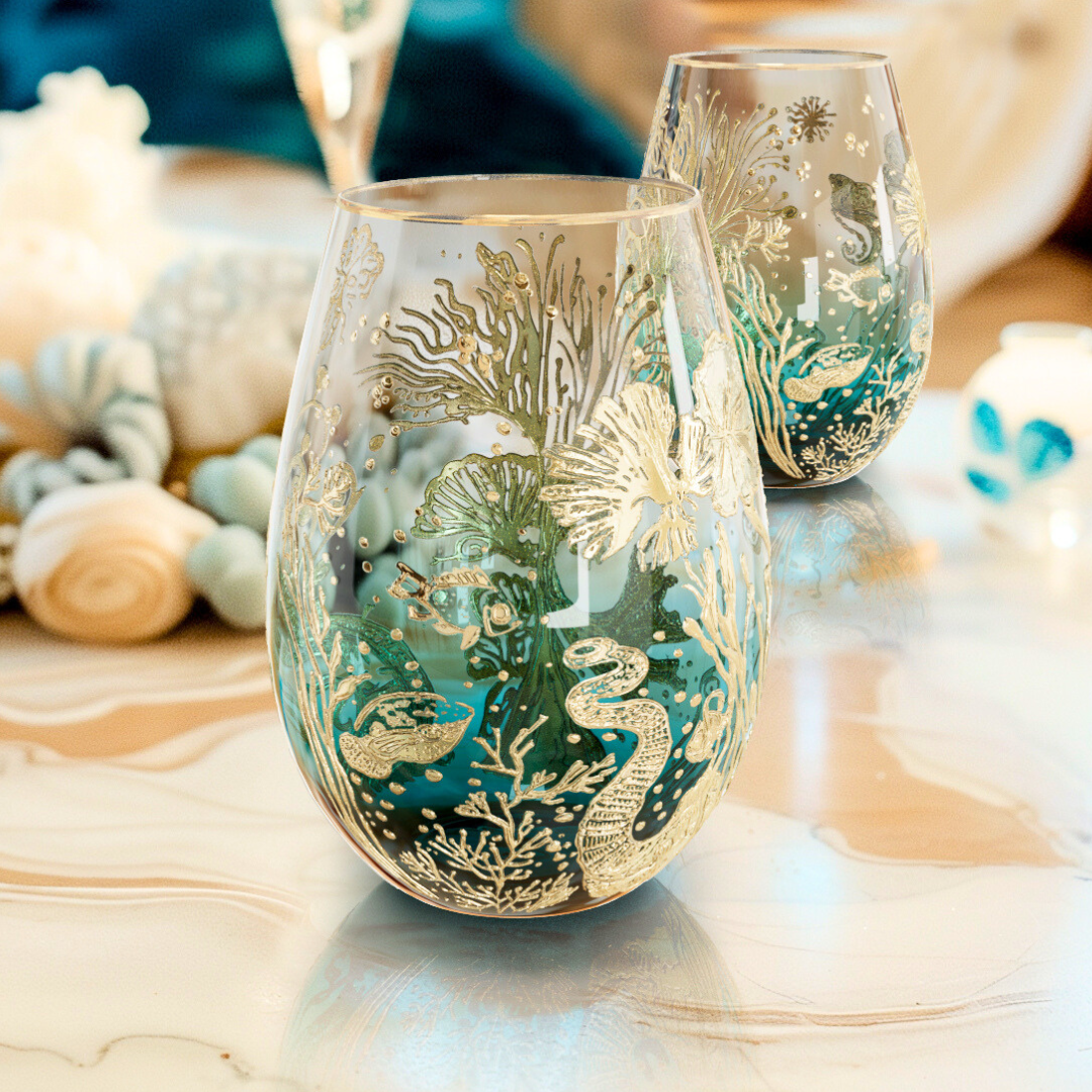 'Ocean' Majesty Wine Glass