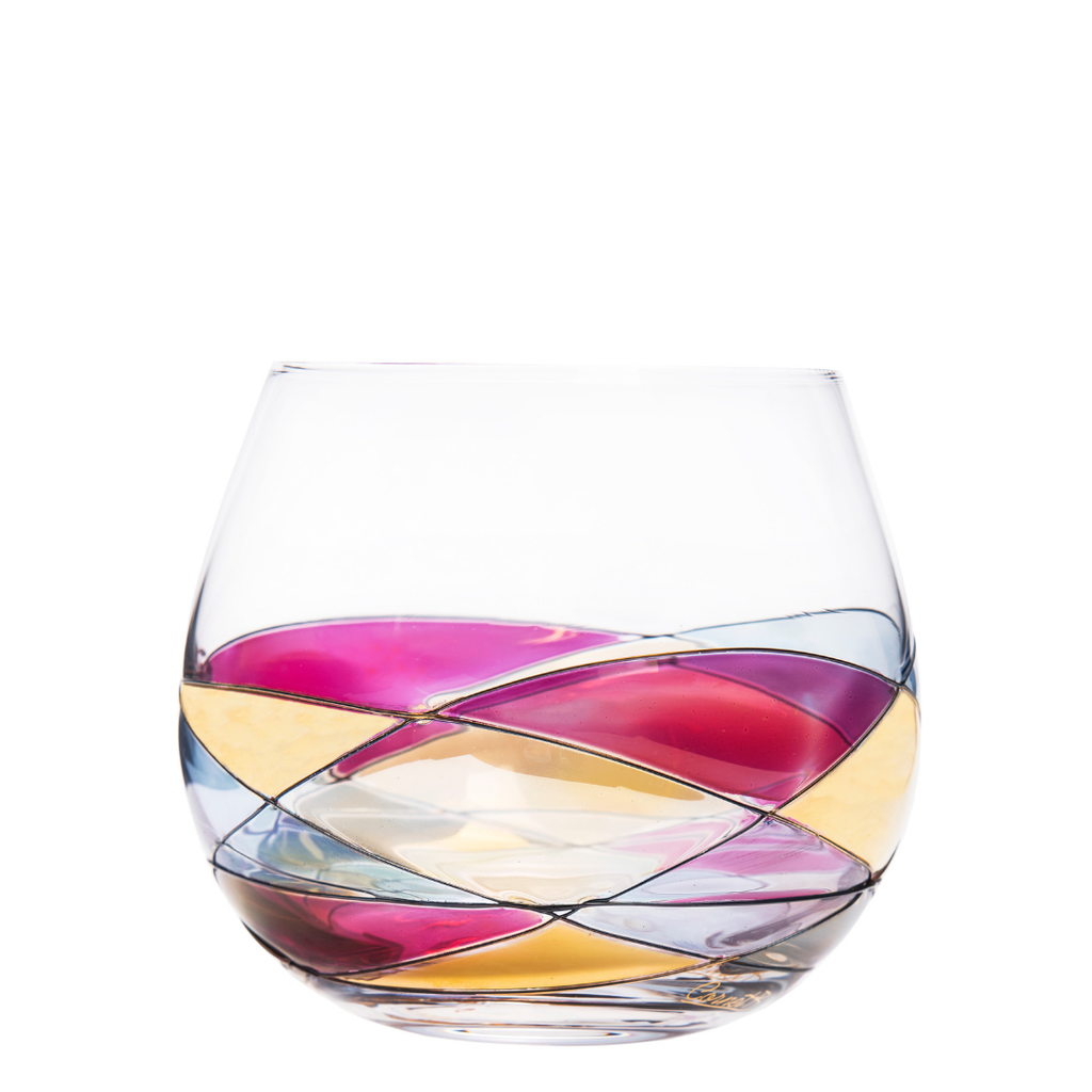 Crystal Sagrada 9 1/4 “ Stained Glass Cornet Barcelona Wine Glass